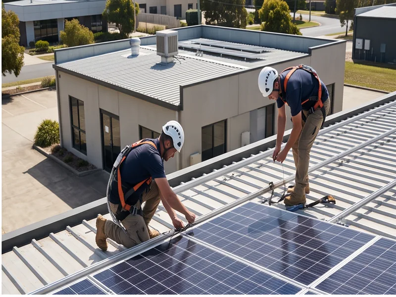 Commercial rooftop solar installation
