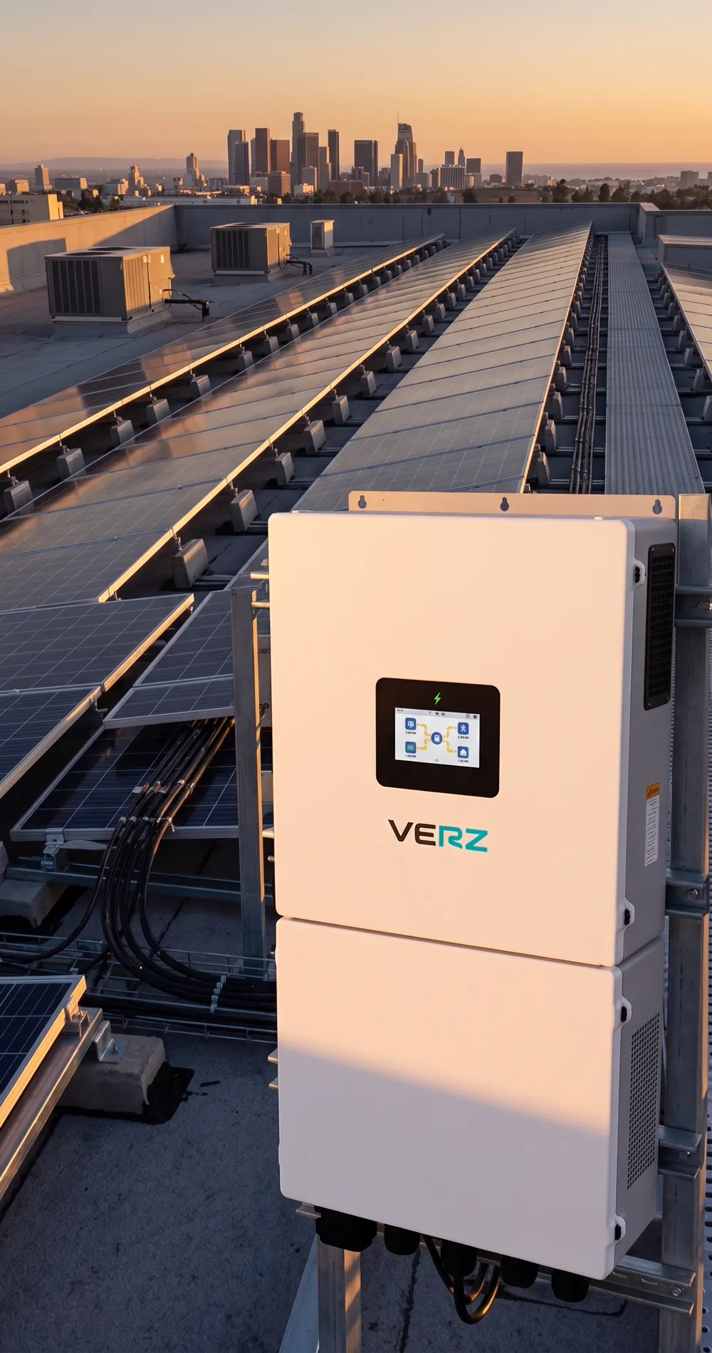 Commercial inverter on a rooftop